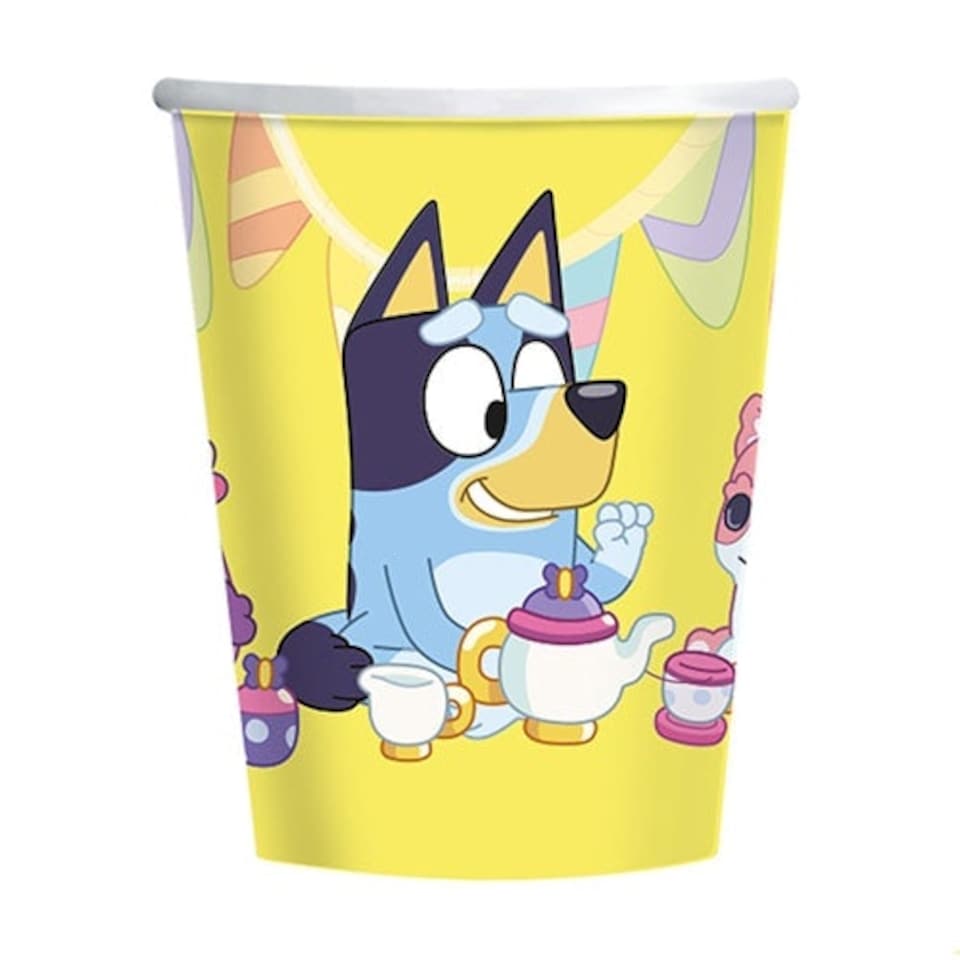 Bluey Paper Cups 227ml - Pack of 8 Blue