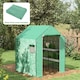 image 2 of Outsunny Walk-in Greenhouse Cover Replacement with Door and Mesh Windows, Green