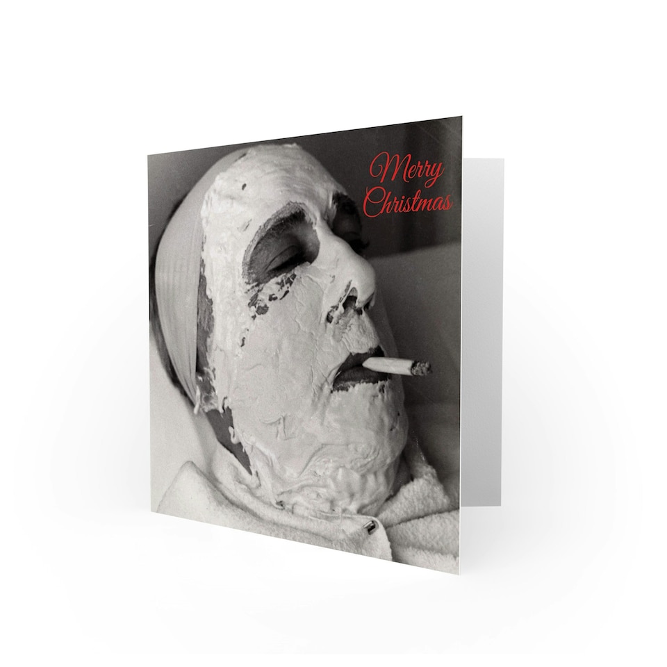image 1 of Alternative Xmas Relax Mask Smoke Funny Christmas Card