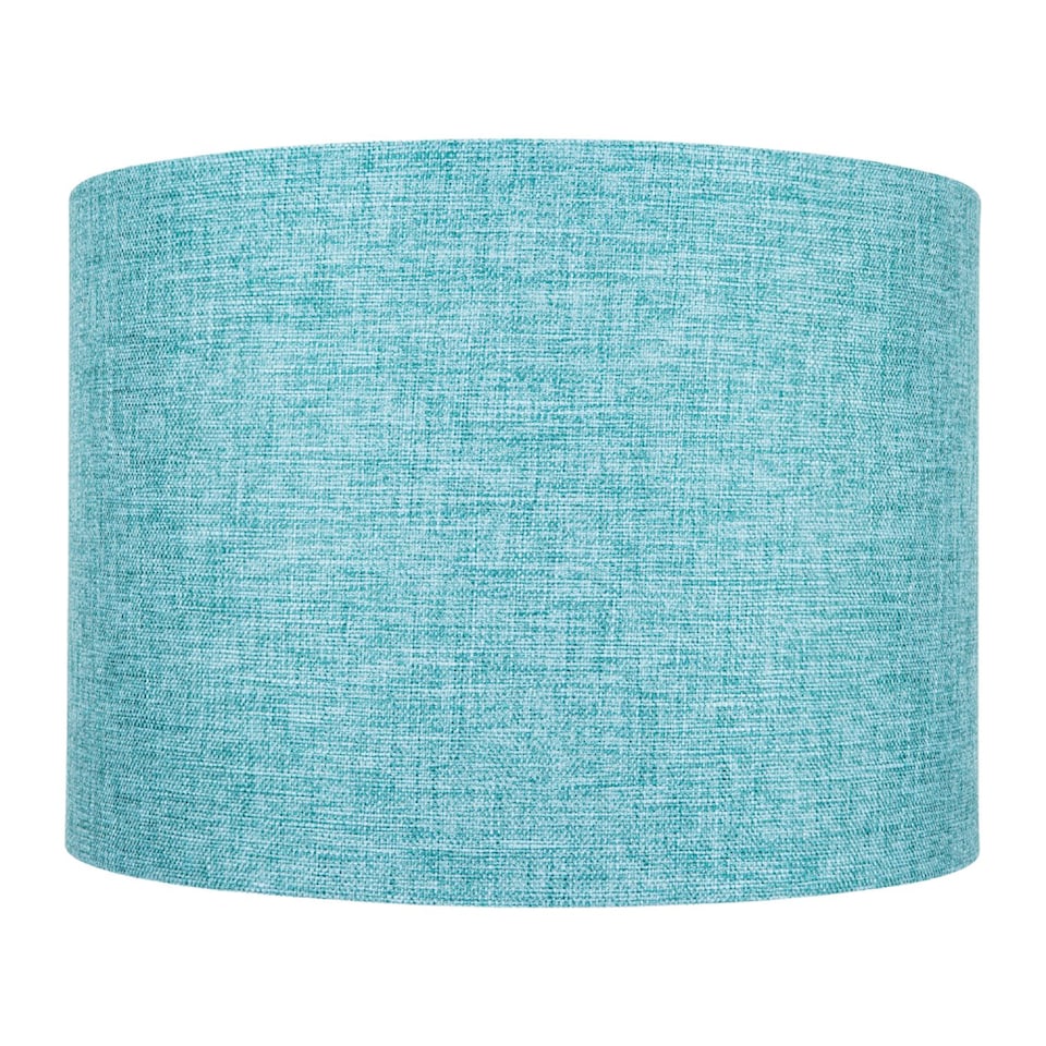 image 1 of Contemporary and Sleek 12 Inch Teal Linen Fabric Drum Lamp Shade 60w Maximum | Blue | Teal | 1