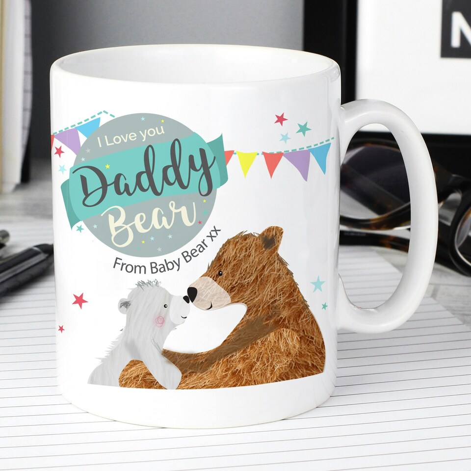 image 1 of Personalised Daddy Bear Bunting Mug White