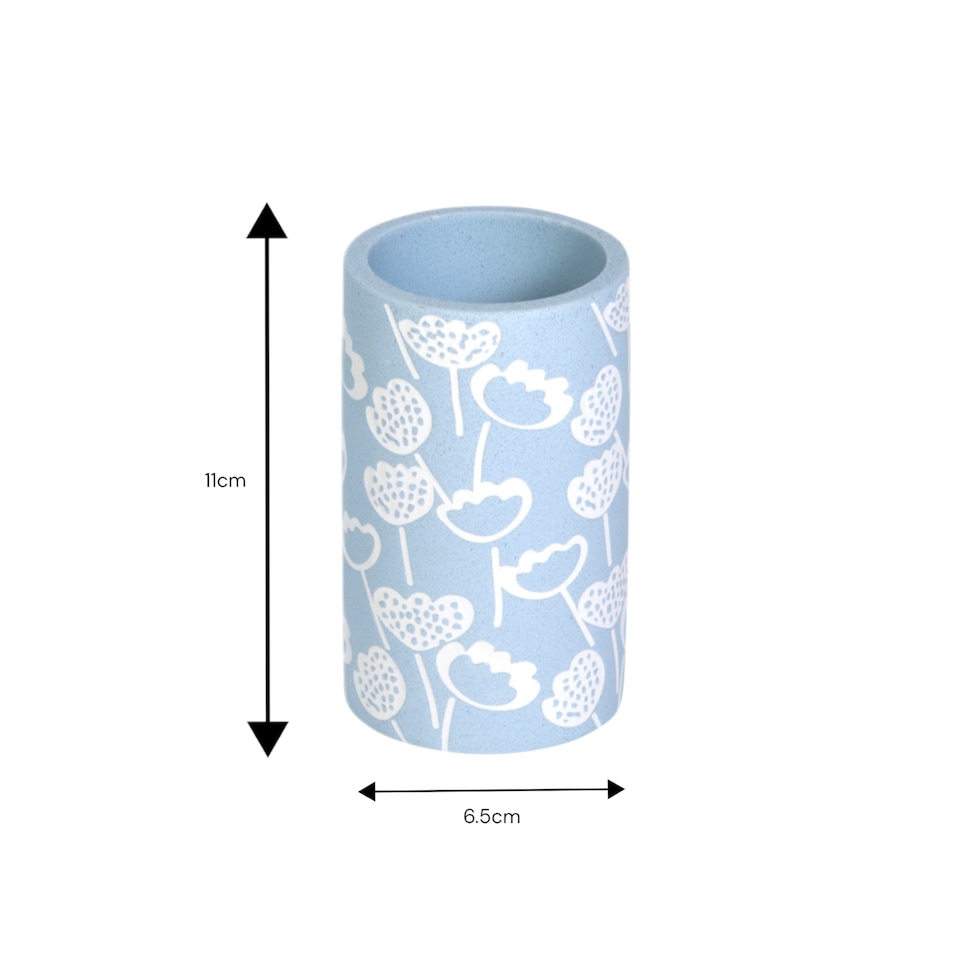 image 1 of Buttercup Light Blue Floral 4 Piece Bathroom Accessory Set | Blue | Light Blue | 1