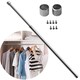 image 1 of House of Home Extendable Wardrobe Pole 34-53CM Adjustable Rail Hanger Steel Heavy Duty Easy Assemble | Chrome