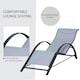 image 3 of Outsunny 3 Pieces Lounge Chair Set Garden Sunbathing Chair w/ Table Light Grey