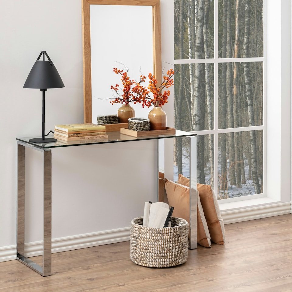 image 1 of Katrine Console Table with Glass Top