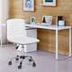 image 2 of Yaheetech PU Leather Low Back Armless Desk Chair | White