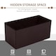 image 4 of HOMCOM Storage Ottoman Tool Box Faux Leather Folding Bench Foot Rest, Brown