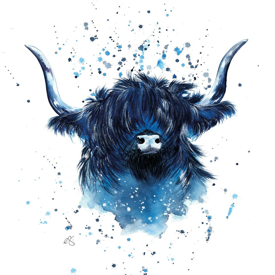 image 1 of Billy Blue Watercolour Christmas Card By Elizabeth Grant