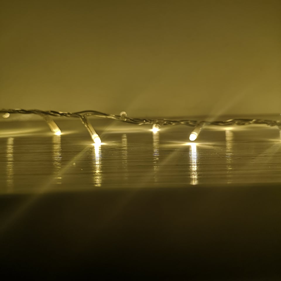 image 1 of 1000 LED 25m Indoor Outdoor Christmas Multi Function Mains Operated String Lights with Timer & Clear Cable in Warm White | White | Warm White