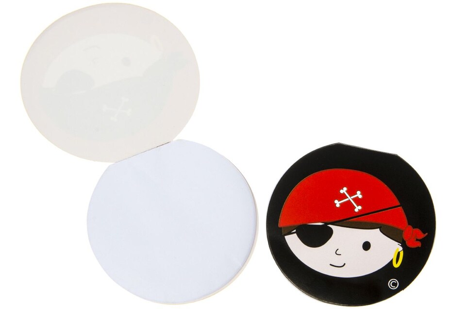image 1 of Pack of 12 Round Pirate Design Notebooks 8cm