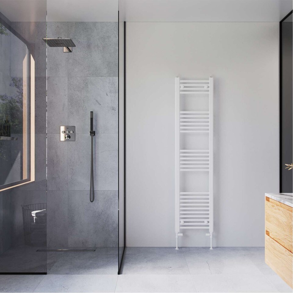 image 1 of Zennor - White Heated Towel Rail - H1600mm x W400mm - Straight