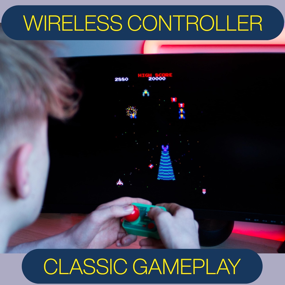 image 1 of Galaga Plug & Play HDMI Arcade Console with Wireless Controller