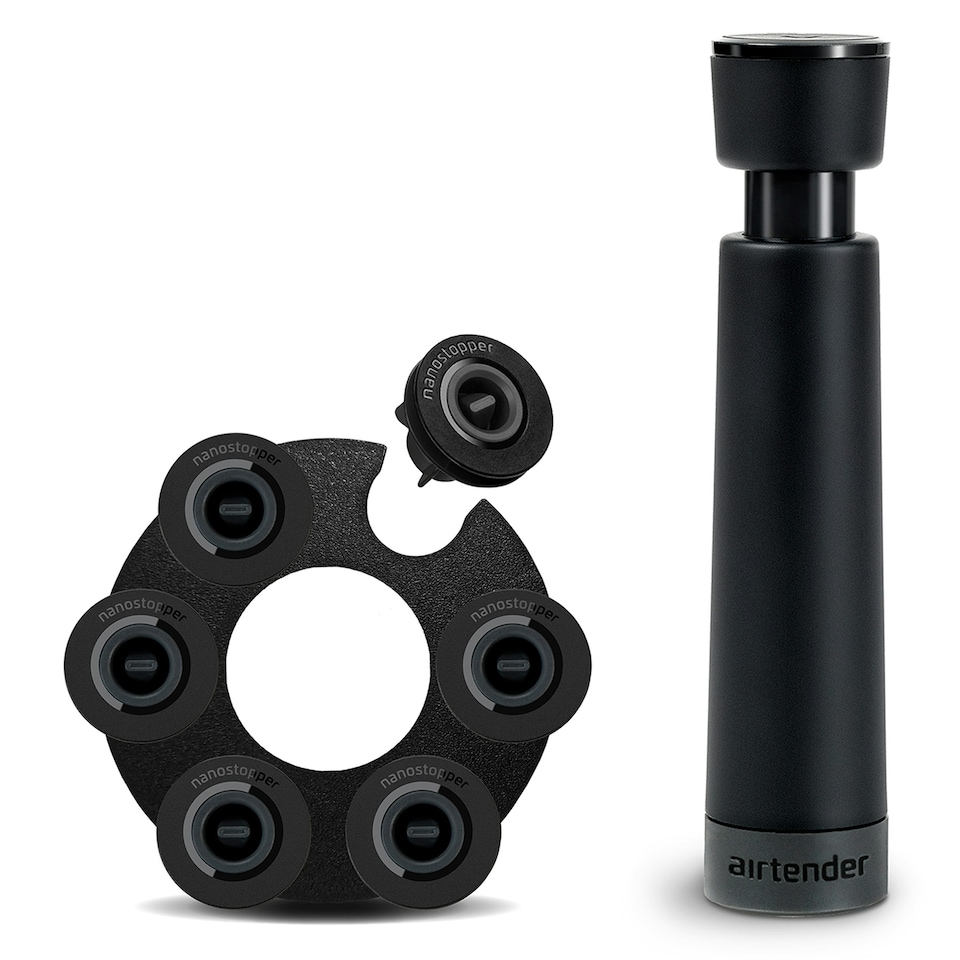 image 1 of Airtender Vacuum Wine Pump Set with 6 Wine Stoppers