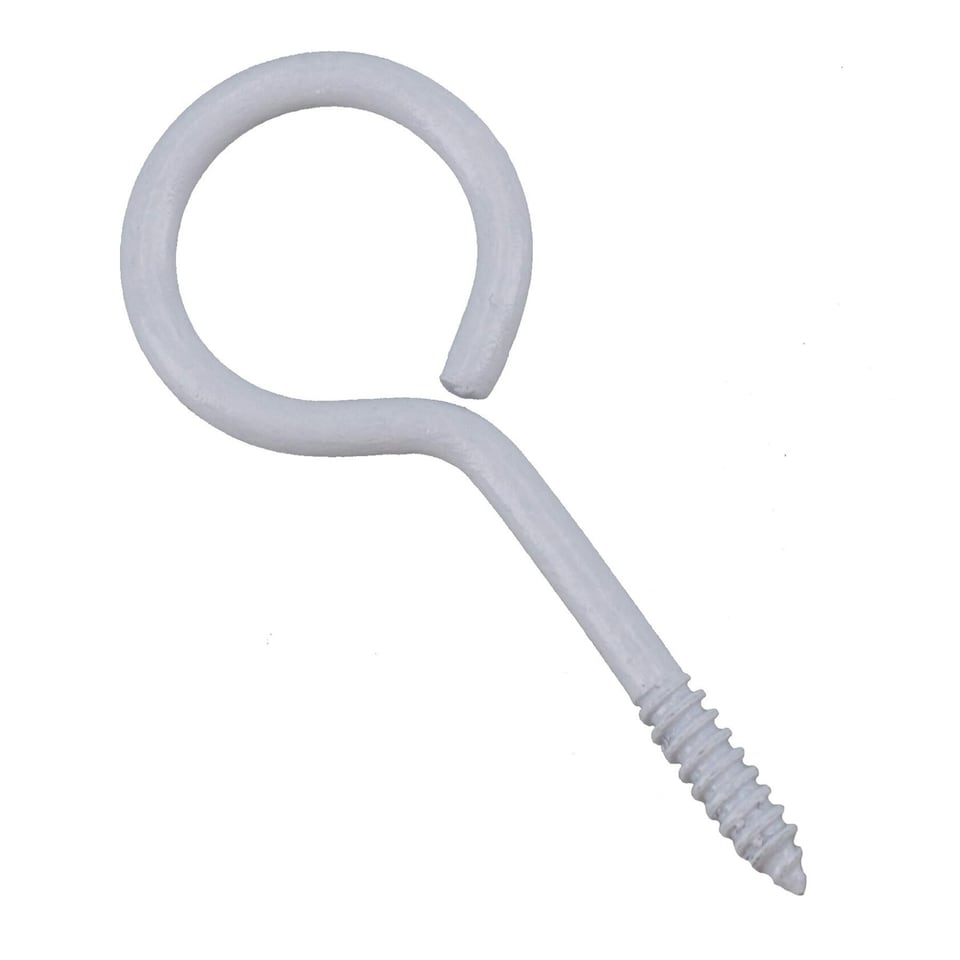 image 1 of Screw Eye Hooks Fasteners Picture Curtain Hanger 18mm Hook 60mm Length 30pc