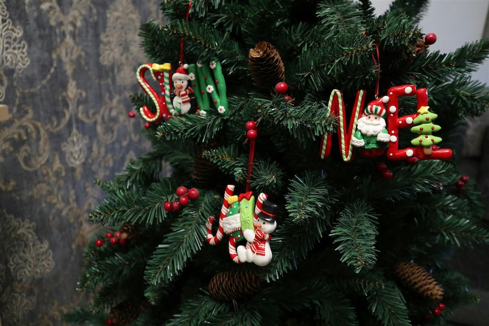 image 1 of Christmas Tree Hanging Decorations 3Pcs Snow Joy Noel