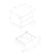 image 4 of Core Products Augusta Curve 2 Drawer Bedside Cabinet, White H53.0cm x W45.0cm x D39.5cm White