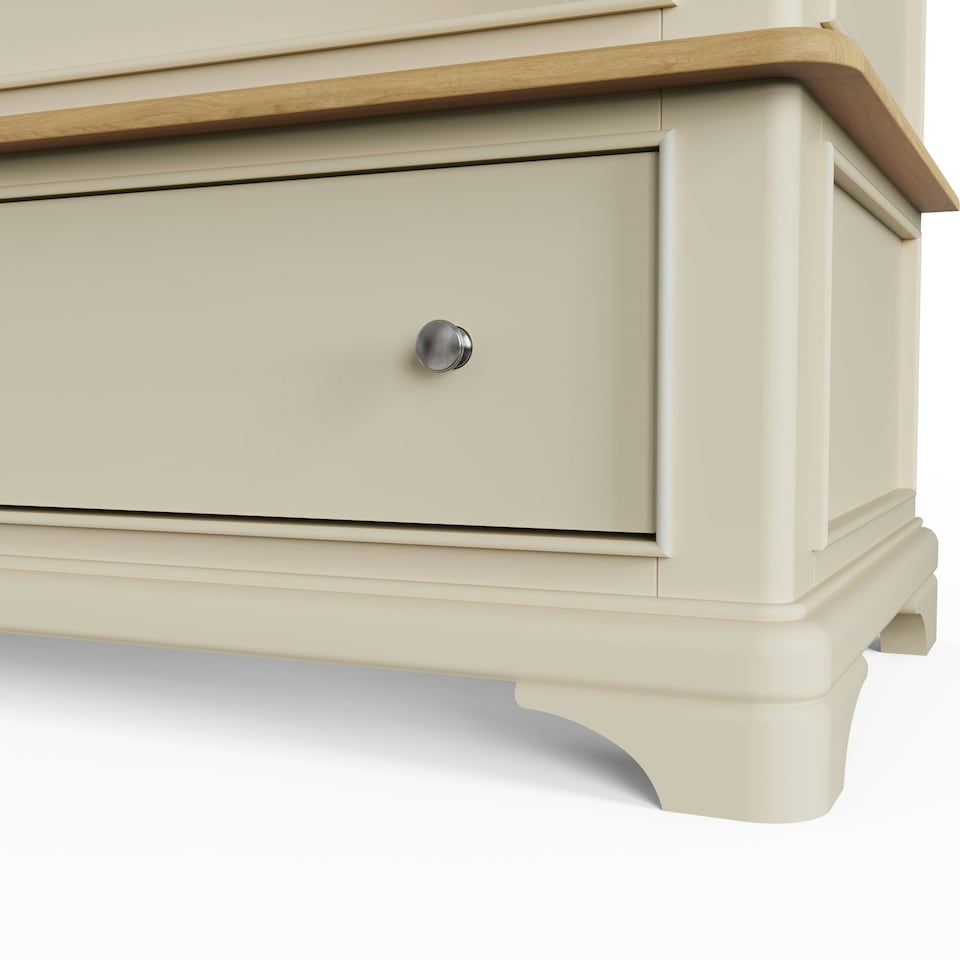 image 1 of Faire 150cm Sliding Combination Wardrobe in Putty with Oak Top Grey