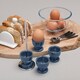 image 2 of Zeal Stack & Store Egg Cups Set with Chrome Stand, Set of 4, Provence Blue