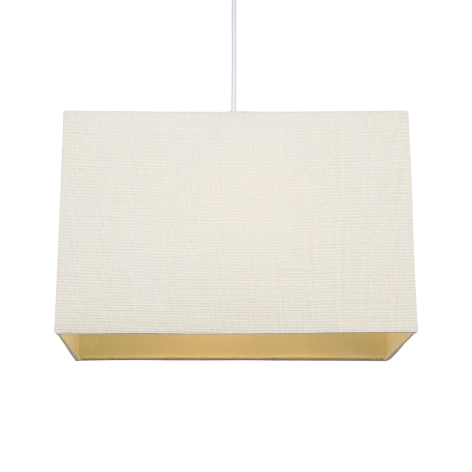 image 1 of Large Rectangular Cream Linen Fabric Lamp Shade for Table and Floor Lamp Bases | Cream