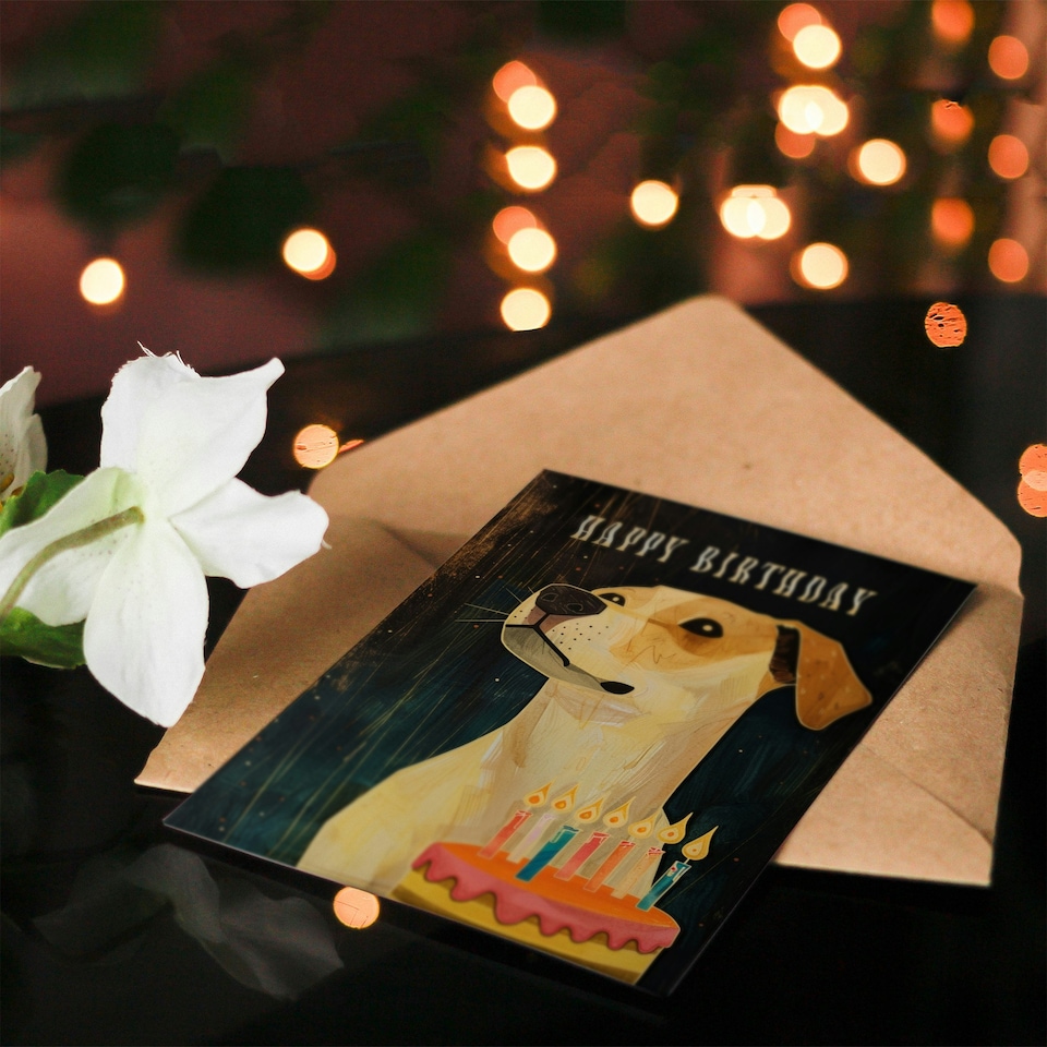 image 1 of Jack Russell Terrier Dog Lover Cake Candles Him Birthday Card