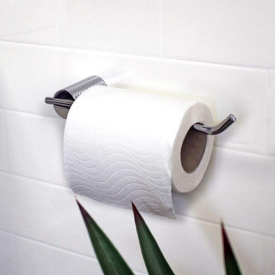 image 1 of Showerdrape Vitality Chrome Stainless Steel Wall Mounted Toilet Roll Holder | Silver | 1