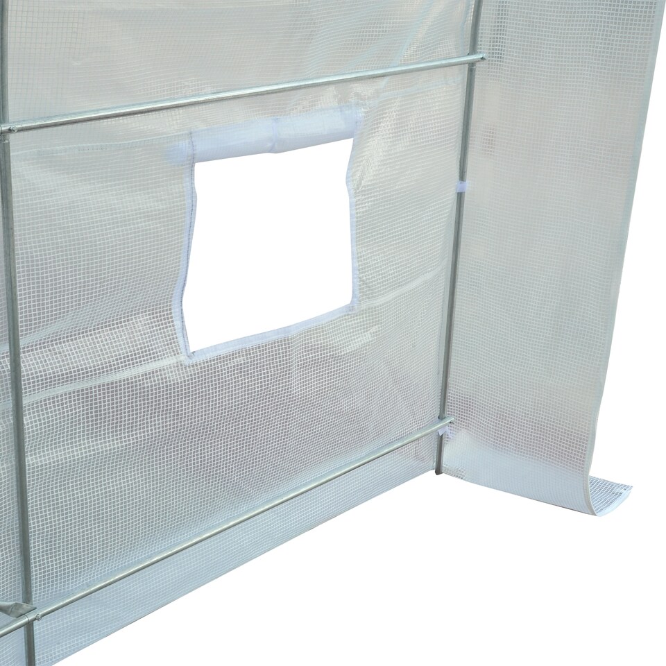 image 1 of Outsunny Greenhouse Solid Frame Walk-in Garden Grow Large Insect Poly Tunnel