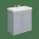 image 1 of Balterley Floor Standing 2 Door Unit with Classic Basin 3 Tap Hole | Grey | 800 x 800 x 453mm