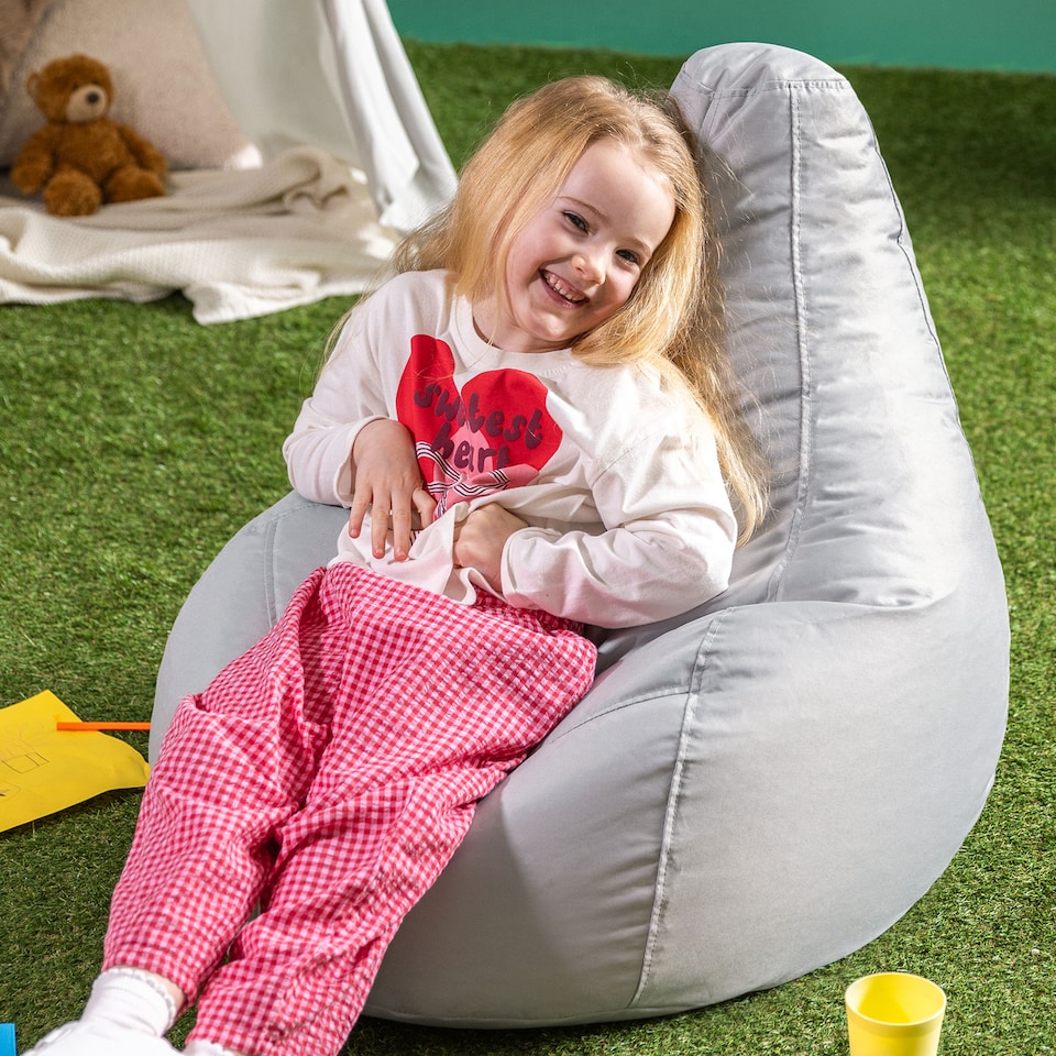 image 1 of Icon Kids Dalton High Back Indoor Outdoor Bean Bag, Grey