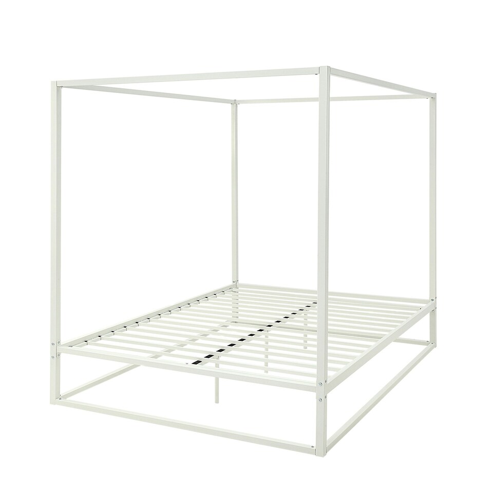 image 1 of Ashwell Modern Four 4 Poster White Metal Bed Frame (King)