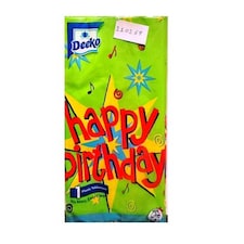 Deeko Plastic Happy Birthday Party Table Cover - Multicoloured - One Size