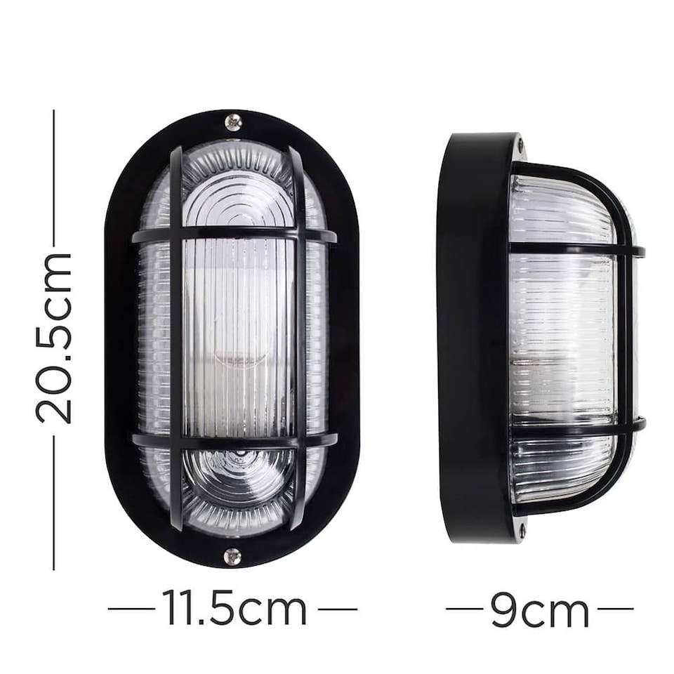 image 1 of ValueLights Modern Black IP44 Rated Outdoor Garden Security Bulkhead Wall Light