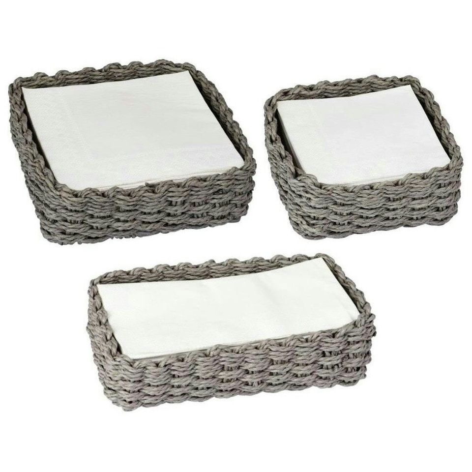 IHR Paper Meshwork Grey Cocktail Napkins 25cm 3ply 20 Pack