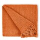 image 1 of Waffle Collection Recycled Cotton Throw in Orange (50" x 60") Orange | Orange