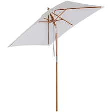 Outsunny Wooden Garden Parasol With 6 Bamboo Ribs - 2 x 1.5m