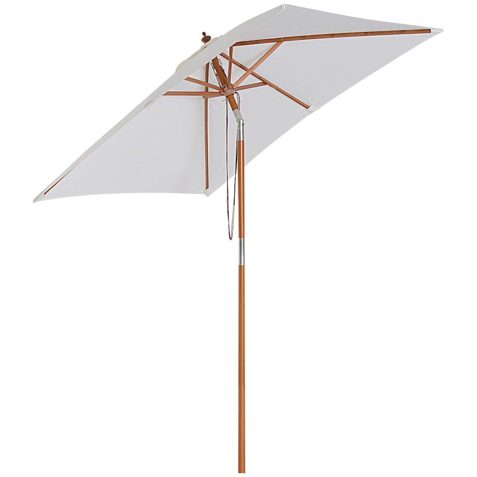 image 1 of Outsunny Wooden Garden Parasol With 6 Bamboo Ribs - 2 x 1.5m