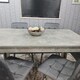 image 3 of Wooden Rectangle Dining Table Set With 4 Grey Velvet Chairs - Dining Room Furniture | Grey | One Size | 5
