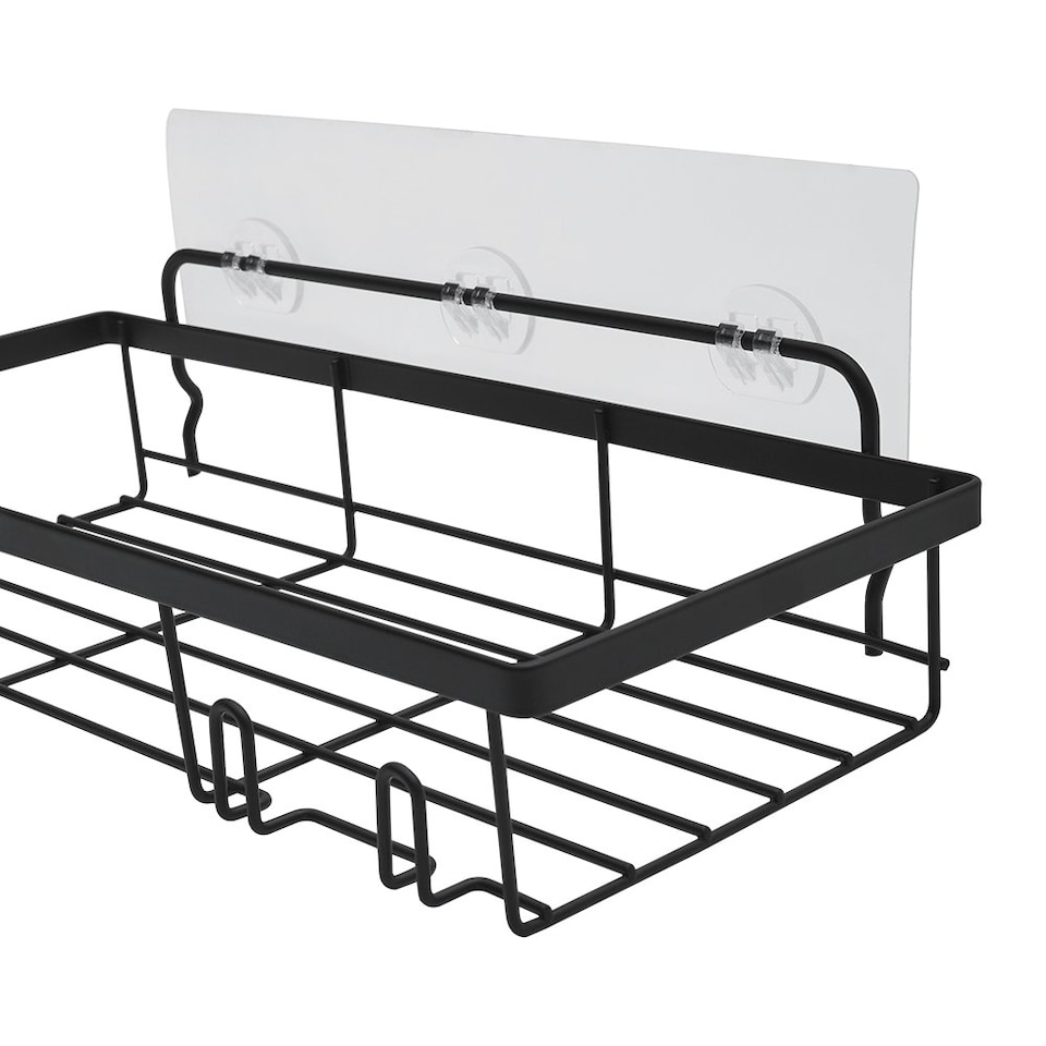 image 1 of Living and Home 4Pcs No-Drill Shower Caddy Set with Wall Stickers