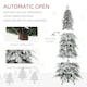 image 5 of HOMCOM 6ft Flocked Pencil Christmas Tree with Auto Open, Steel Base