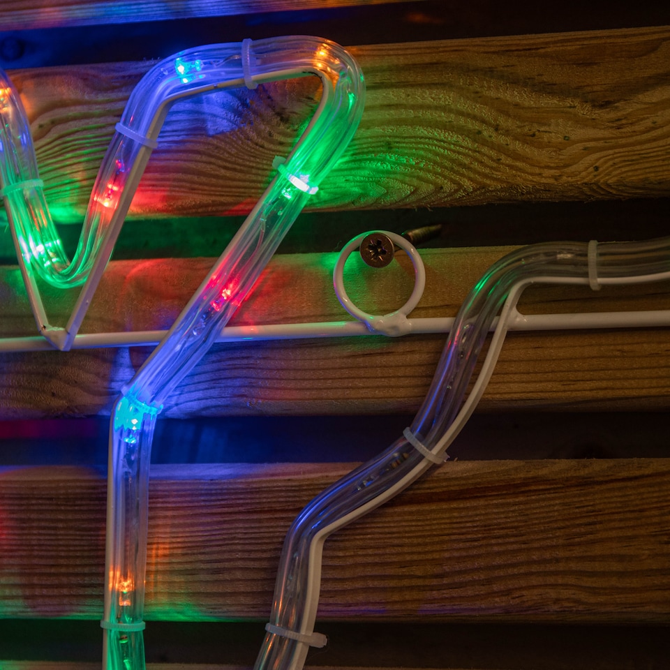 image 1 of 185cm x 70cm Light up Hanging Merry Christmas Rope Light with Multi-Action LEDs