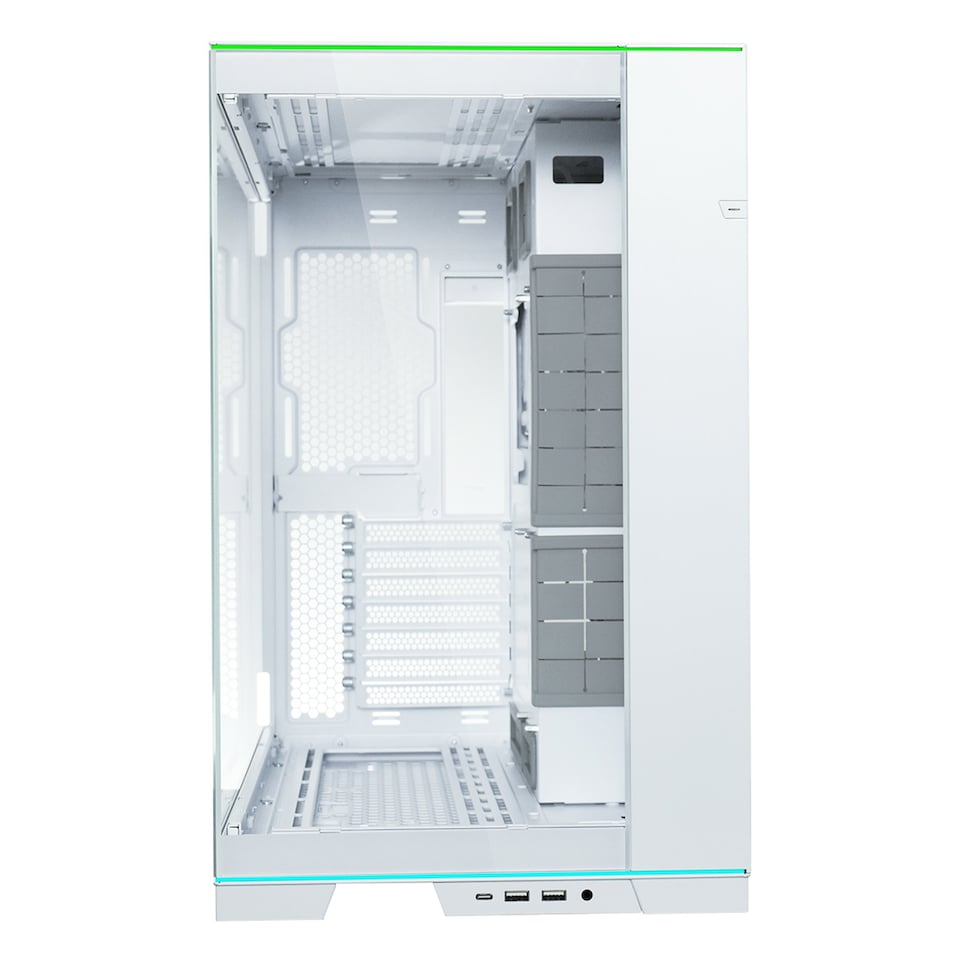 image 1 of Lian Li O11 Dynamic EVO RGB Tempered Glass Mid Tower Gaming PC Case White - O11DERGBW