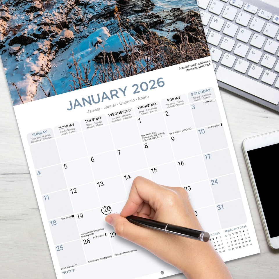 image 1 of Seasons 2026 Calendar | Square Wall Calendar | Travel & Nature Gift | Plastic Free Packaging | by Avonside Publishing