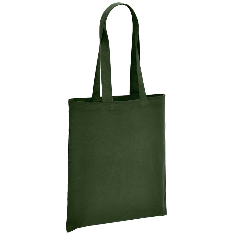 Brand Lab Organic Cotton Long Handle Shopper Bag - Forest Green - One Size Green