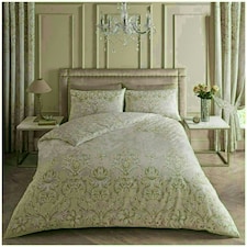 VELVETIO Antoinette Printed Duvet Cover Set Reversible Polycotton Beddings N/A | Natural | Single