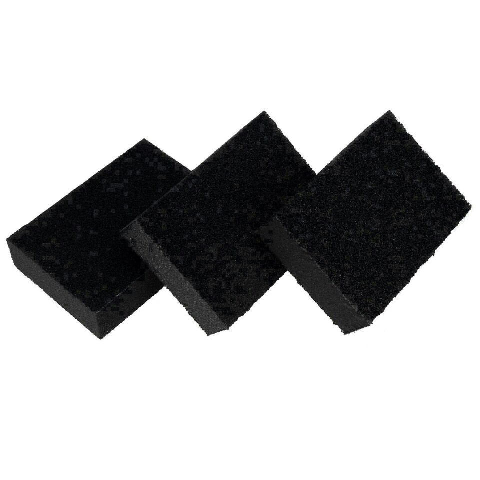 image 1 of Foam Sponge Sanding Blocks 60 80 120 Mixed Grit Abrasive Wet + Dry 30 Pack