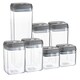 image 1 of Argon Tableware 7 Piece Flip Lock Plastic Food Storage Containers Set - Grey