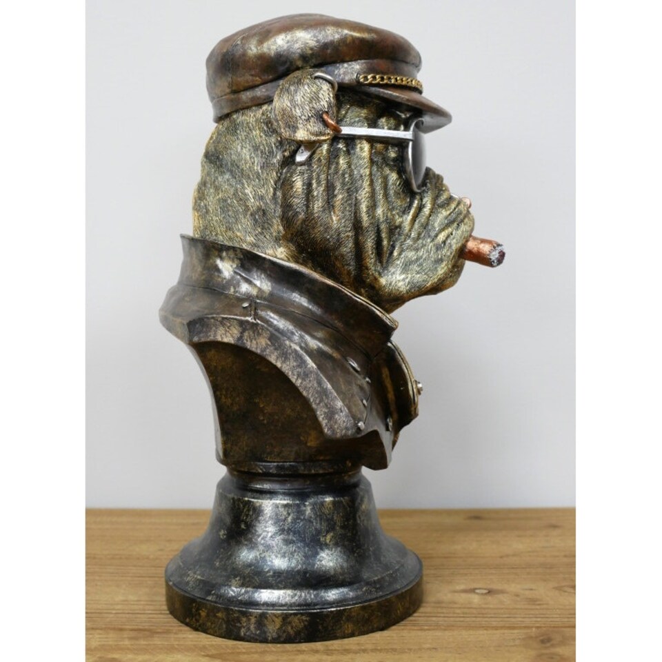 image 1 of Gifts Direct 2 U Smoking Bulldog Bust Ornament