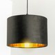 image 2 of CGC NILA Luxury Black Velvet & Gold Inner Round Pendant Drum Lamp Shade Black