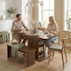 image 2 of HOMCOM Extendable Dining Table for 4-6, Kitchen Table with Shelves