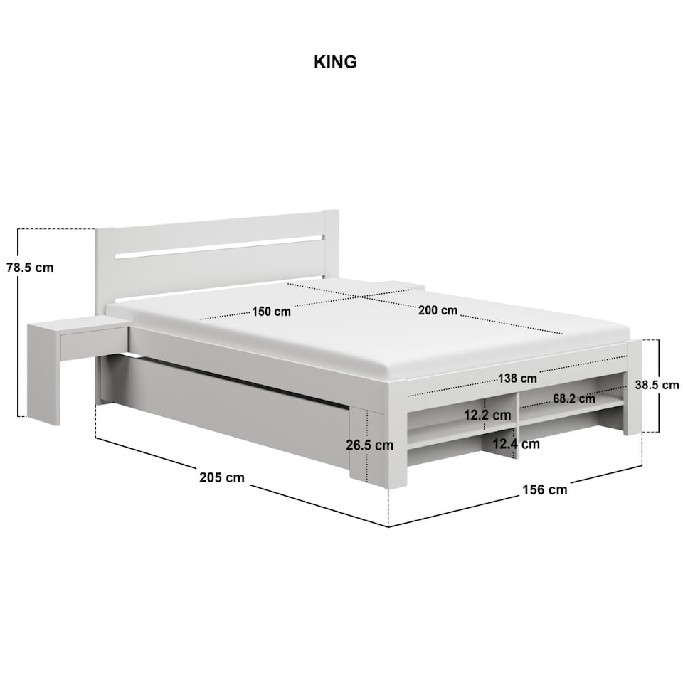 image 1 of Noomi Pradis Double Storage Bed White (FSC-Certified)
