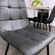 image 6 of Grey Dining Table with Hairpin Legs & 4 Black Velvet Chairs Set for Kitchen & Dining Room Grey